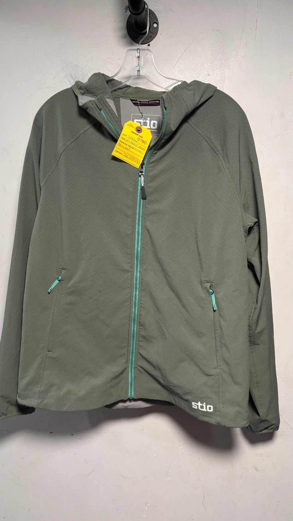 Stio Jacket L Olive green with turquoise accents
