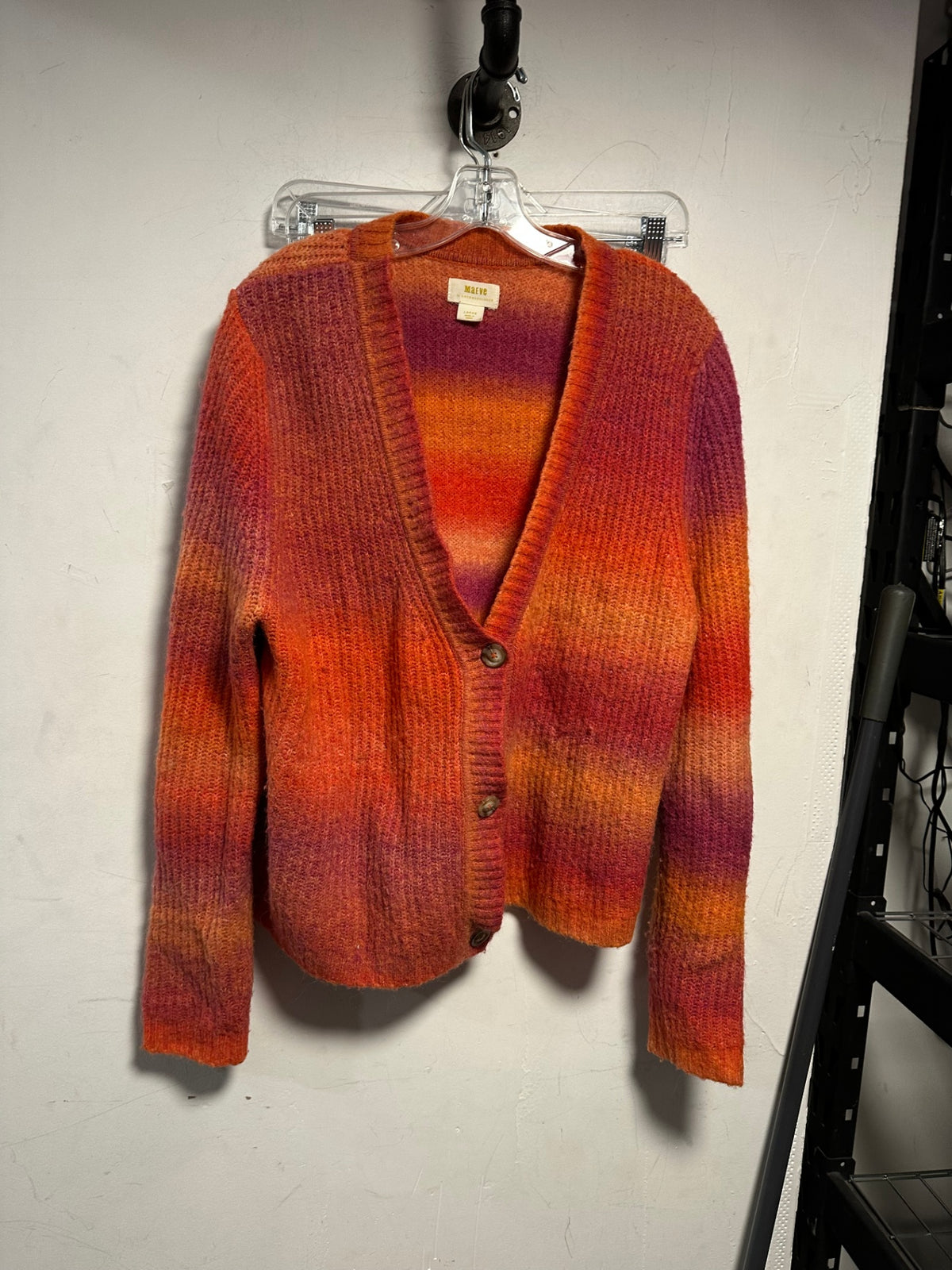 Anthropologie Cardigan L Orange and burgundy
