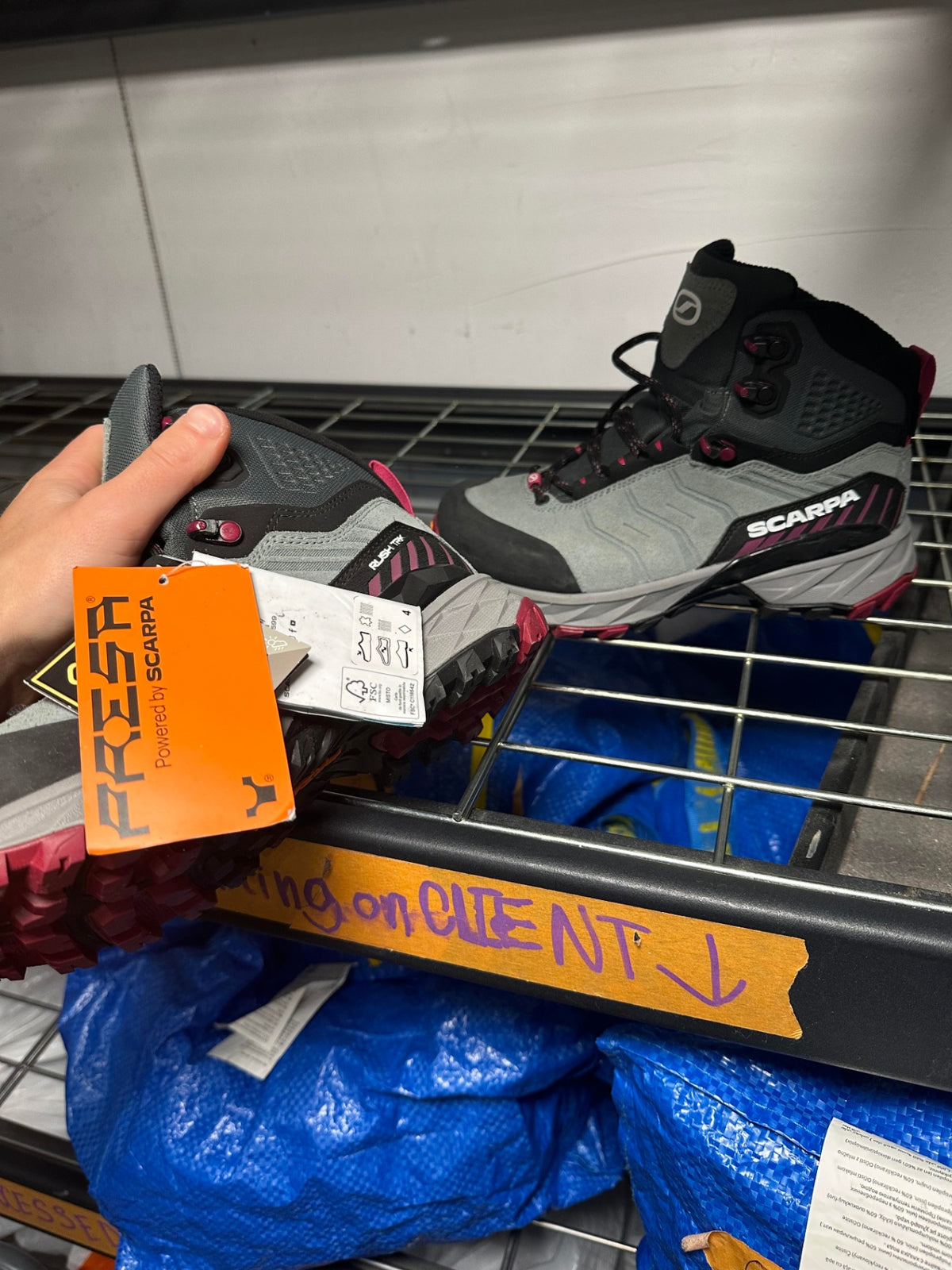 SCARPA Boots 42 Grey and black with pink accents