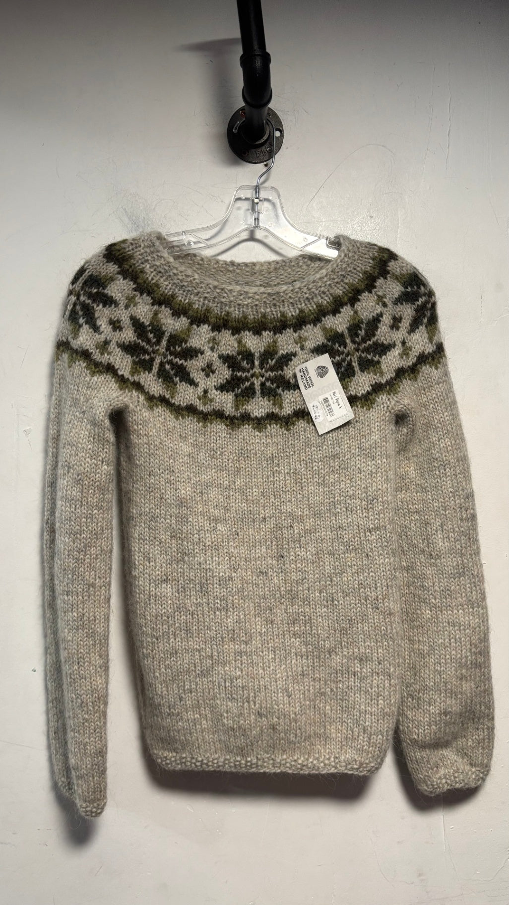Long sleeve S Beige and dark green