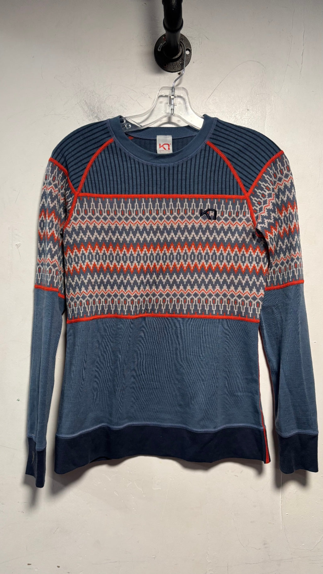 Kari Traa Long sleeve M Blue, gray, and orange